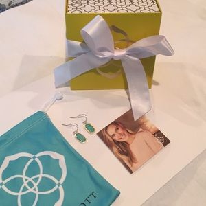 Kendra Scott Lee Gold drop earrings in Teal Drusy